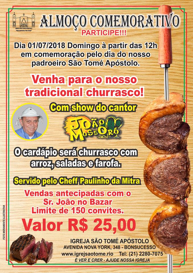 Almoço Comemorativo ao nosso Padroeiro!